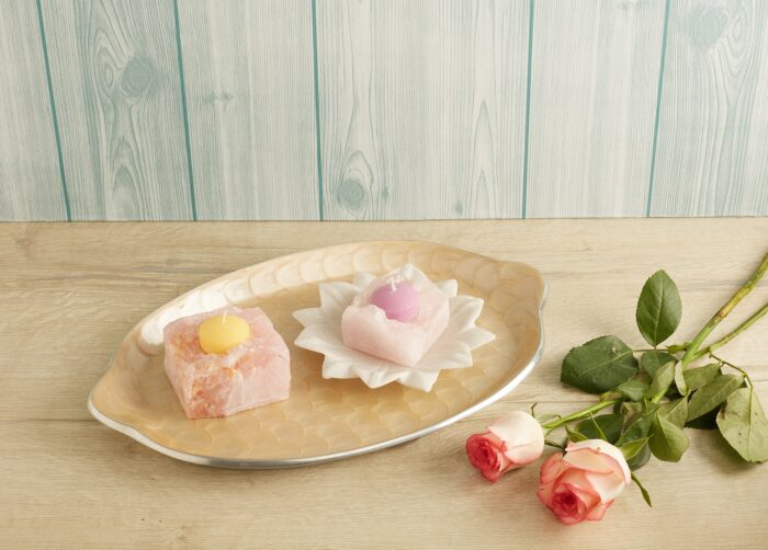 Rose quartz marble candle holder - Image 4