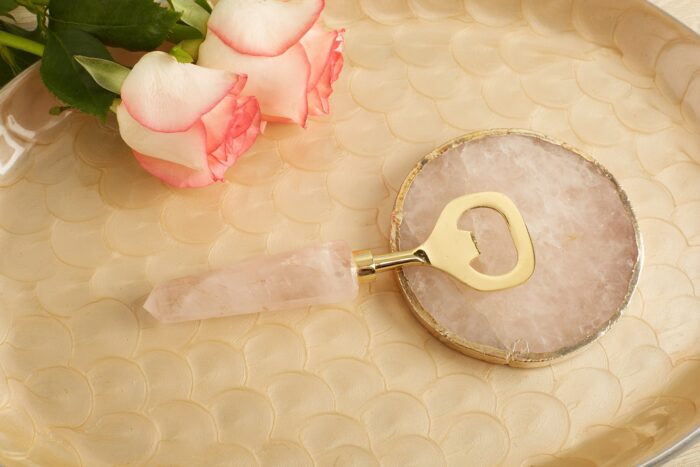 Rose quartz bottle opener. - Image 3