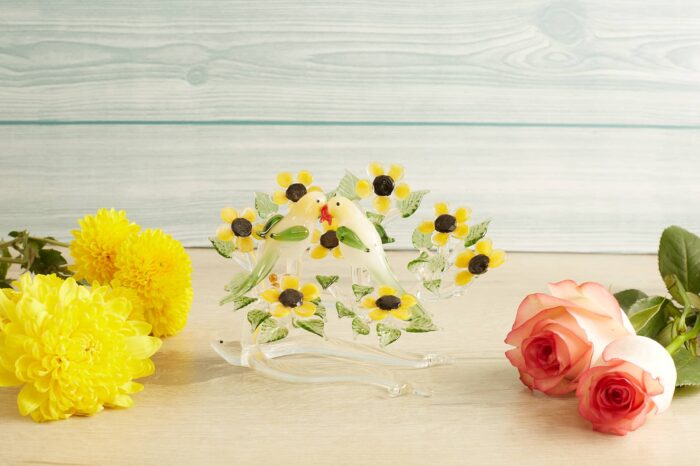 Yellow glass flowers - Image 3