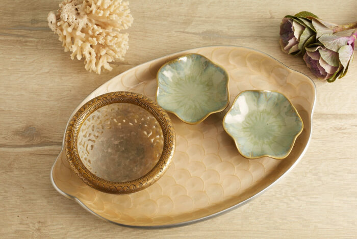 Vintage brass soapstone bowl - Image 2