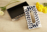 Black and white mother of pearl tissue box - Image 2