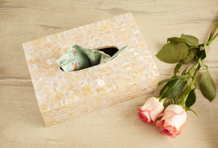 Natural mother of pearl tissue box - Image 2