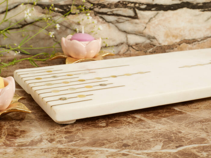 Marble inlay work cheese board. - Image 3