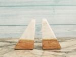 Marble wood bookends
