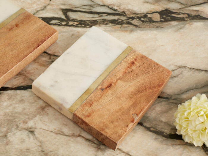 Marble and wood coasters - Image 2
