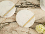 Marble and brass coasters