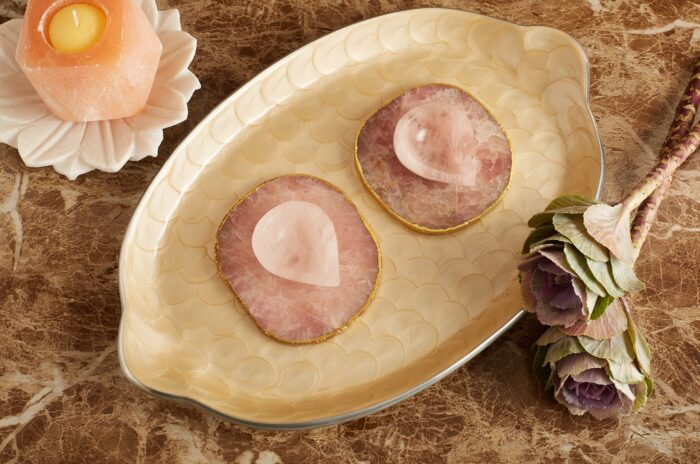 Rose quartz coasters D