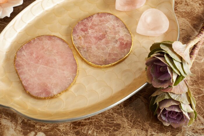 Rose quartz coasters C