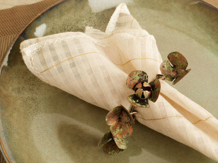 Ivory Chanderi table napkins - Image 4