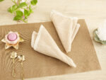 Beige linen cocktail napkins - Image 2
