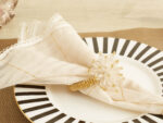 Ivory Chanderi table napkins - Image 5