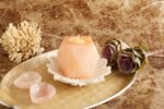 Peach selenite candle holder - Image 4