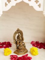 Brass goddess Lakshmi on lotus - Image 3