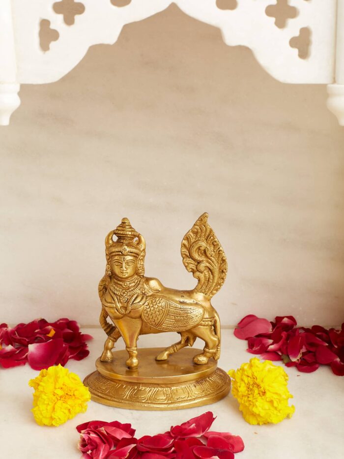 Kamadhenu on a lotus leaf - Image 2