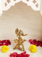 Antique brass peacock diya - Image 2