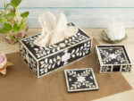 Black and white mother of pearl coasters - Image 4