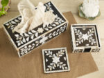 Black and white mother of pearl coasters - Image 3