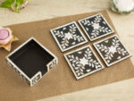 Black and white mother of pearl coasters - Image 2