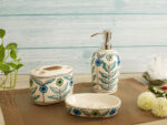 Floral ceramic bath set