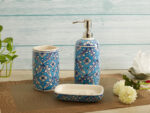 Ocean Blue ceramic bath set