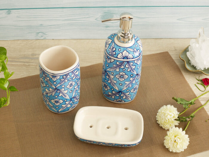 Ocean Blue ceramic bath set - Image 2