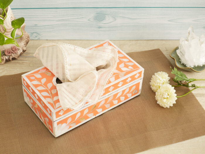 Orange mother of pearl tissue box - Image 4
