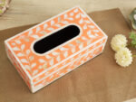 Orange mother of pearl tissue box