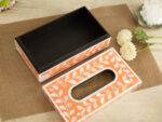 Orange mother of pearl tissue box - Image 2