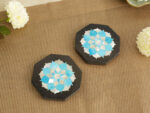 Ancient turquoise inlay coasters