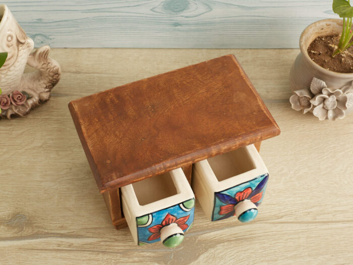 wooden cabinet with ceramic drawers - Image 3
