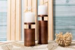 Rustic copper candle holders