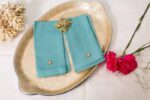 Teal aqua cotton table napkins