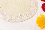 Round ivory beaded placemats - Image 3