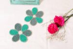 Floral beaded coasters