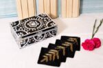 Black fern beaded coasters - Image 5
