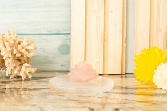 Selenite rose prayer plate - Image 2