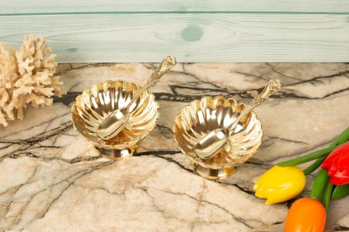 Brass dessert bowls - Image 3