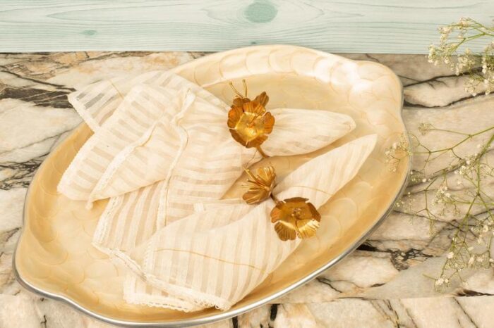 Brass wildflower napkin rings - Image 5