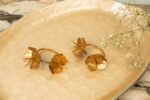 Brass wildflower napkin rings - Image 3