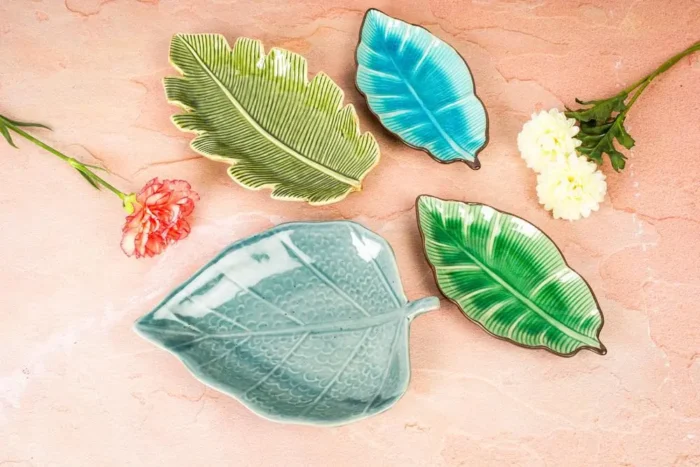 Aqua leaf platter - Image 3