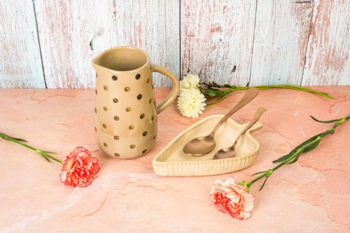 Polka dotted ceramic jug - Image 2