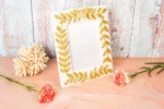 Gold fern beaded frame