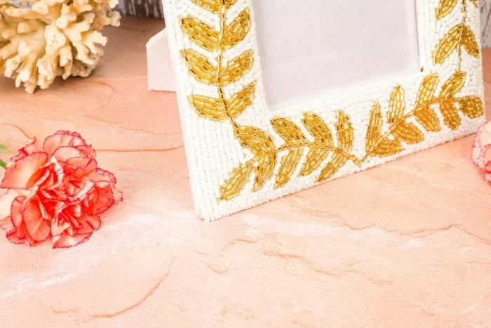 Gold fern beaded frame - Image 2