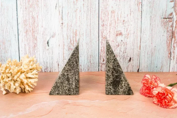 Grey marble  inlay bookends - Image 2