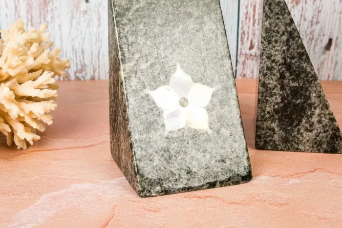 Grey marble  inlay bookends - Image 4