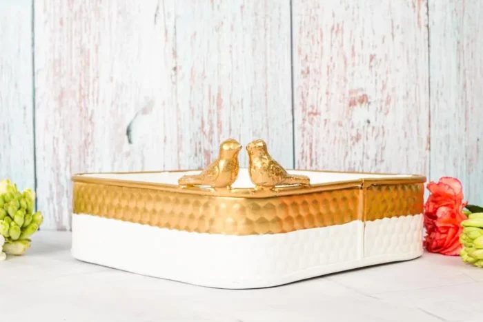 Metallic birds fruit tray - Image 2