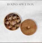 Acacia wood  round masala box - Image 2