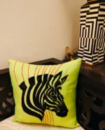 Lime green Zebra cushion covers