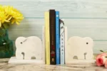 Marble elephant bookends