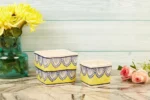 Lemon yellow planter set - Image 2